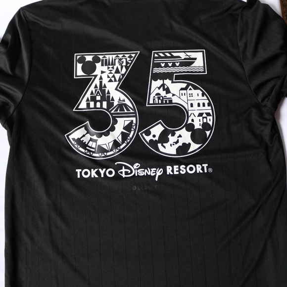 DISNEY Adidas Tokyo Resort 35th Anniversary Men's Large Black Climalite Shirt - Picture 5 of 9